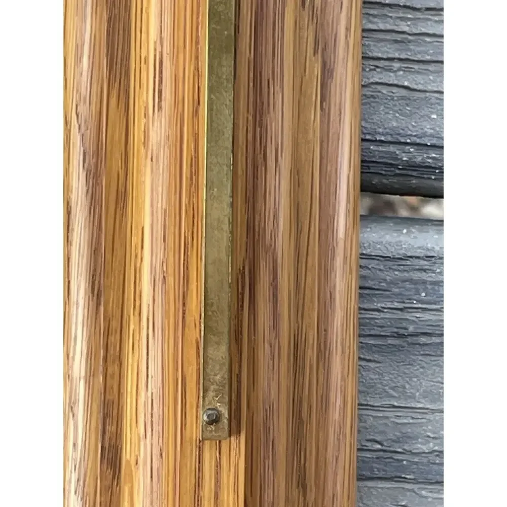 Vintage Wood Crucifix Wall Cross 16” Oak Ridged Brass Corpus Christi “INRI”